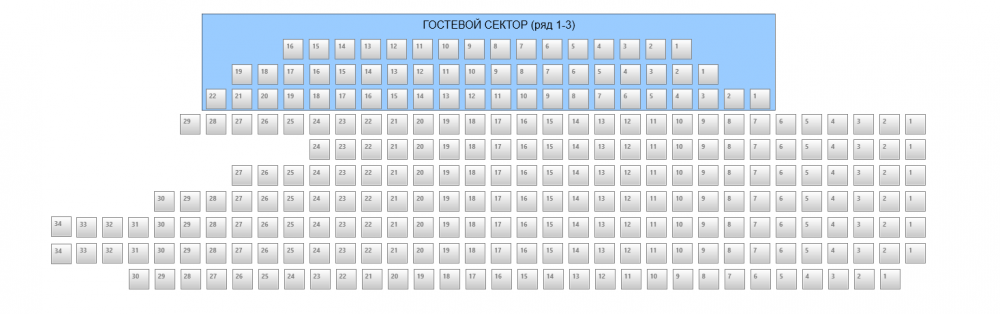 Схема мест юбилейный воронеж секторов